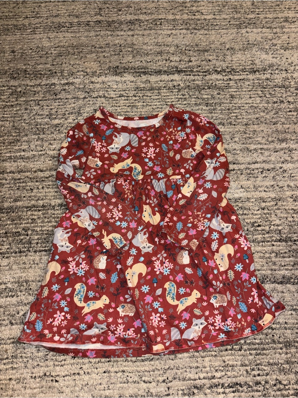 wonder nation Red Floral & Animal Print Long-Sleeve Dress